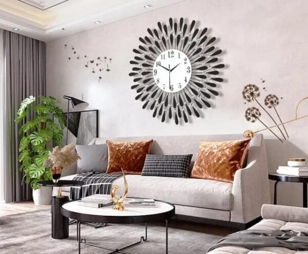 Elegant Round leaf metal Wall Clock - Image 5