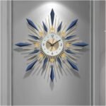 Large Wall Clock Metal Decorative, Mid Century Silent Non-Ticking Big Clocks - Image 5