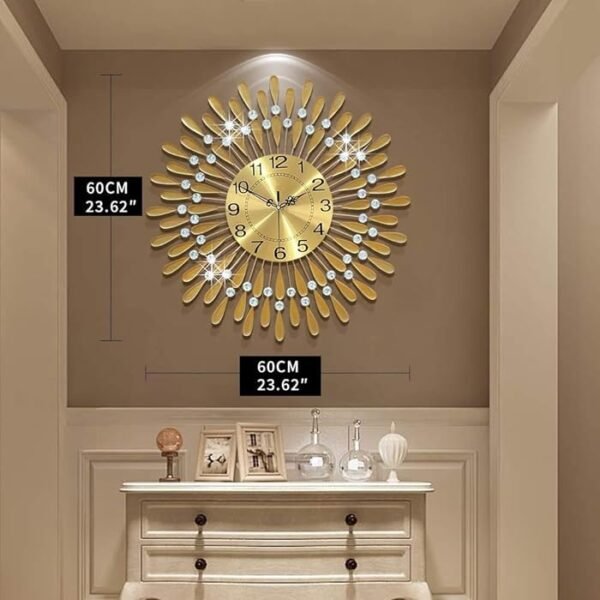 Diamond Metallic Wall Clock -GOLD - Image 4