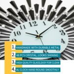 Diamonds Metallic Wall Clock Black - Image 2