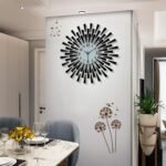 Diamonds Metallic Wall Clock Black - Image 3
