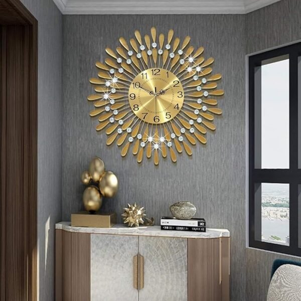 Diamond Metallic Wall Clock -GOLD - Image 2