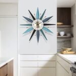 Large Wall Clock Metal Decorative, Mid Century Silent Non-Ticking Big Clocks - Image 3