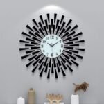 Diamonds Metallic Wall Clock Black - Image 4