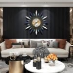 Large Wall Clock Metal Decorative, Mid Century Silent Non-Ticking Big Clocks - Image 5