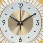 Large Wall Clock Metal Decorative, Mid Century Silent Non-Ticking Big Clocks - Image 3