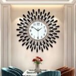 Elegant Round leaf metal Wall Clock