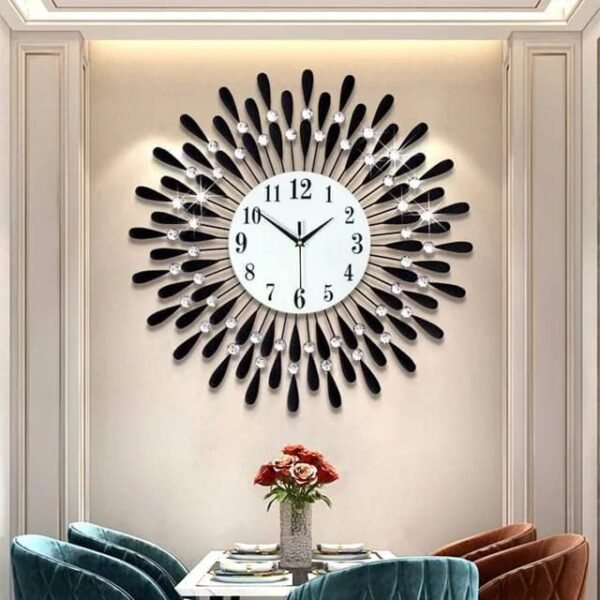 Elegant Round leaf metal Wall Clock