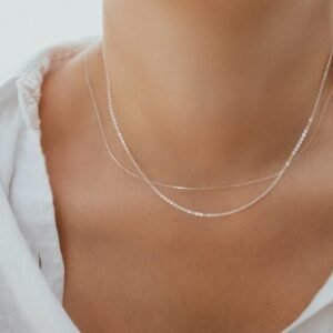 Fine Necklace Silver Beading Chain