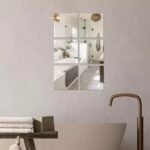 4 Big Square Silver 3D Acrylic Mirror Wall Sticker - Image 2