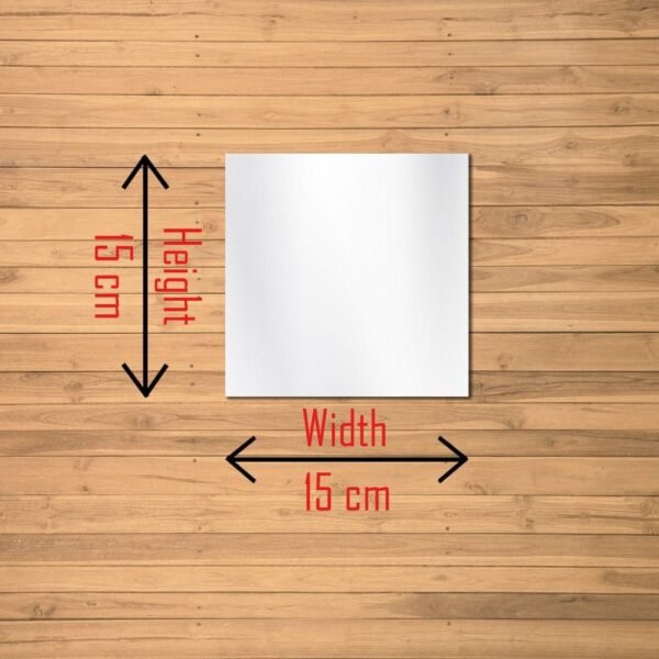 4 Big Square Silver 3D Acrylic Mirror Wall Sticker - Image 3