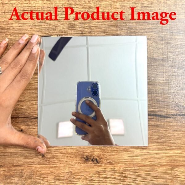 4 Big Square Silver 3D Acrylic Mirror Wall Sticker - Image 4