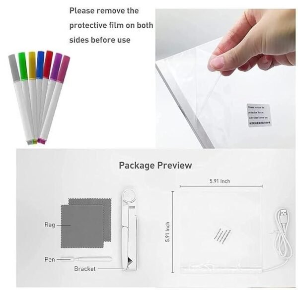 3D LED Light Glass Acrylic Writing pad - Image 3