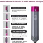 5 in 1 Multifunctional Hair Dryer Styling Tool, Detachable 5-in-1 Multi-Head Hot Air Comb, The Negative Ion Automatic Suction Hair Curler - Image 5