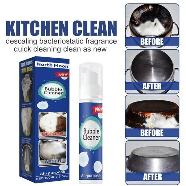 Bubble Cleaner Foam Spray,Kitchen Cleaner Heavy Oil Stain Bubble Cleaner 100ML (Pack of 2) - Image 3
