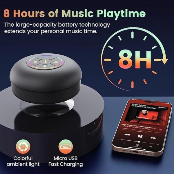 Large Suction Cup Waterproof Bluetooth Speaker - Image 2