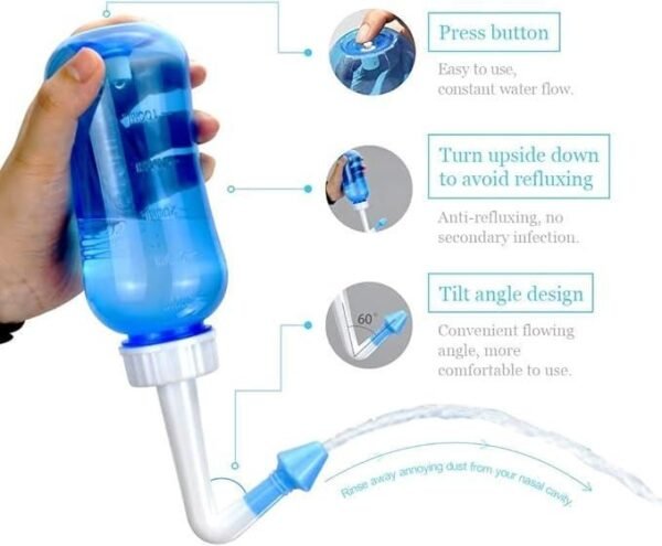 Neti Pot for Sinus Cleaning | BPA-Free Nose Wash Cleaner for Adults & Kids - Image 2