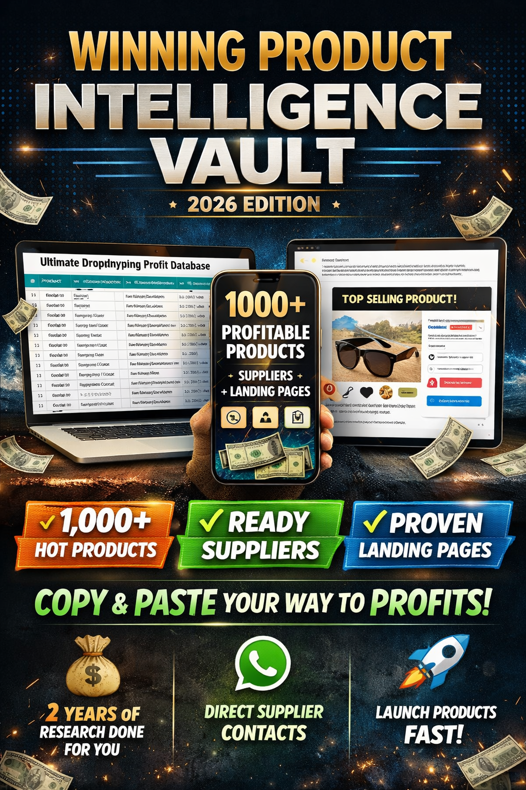 1000+ Winning Ecommerce & Dropshipping Products + Supplier Contacts + High-Converting Landing Pages